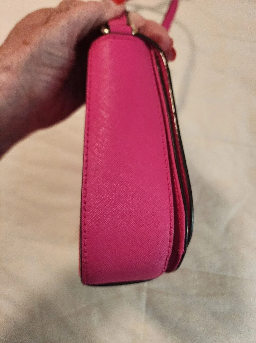 Kate Spade Hot Pink Crossbody Flap Bag Gold Hardware Barbie Mobwife Bold